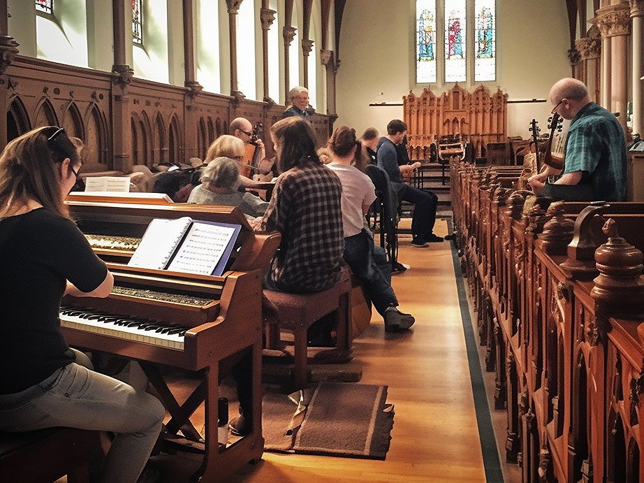 Bruendersen musizieren in der Kirche